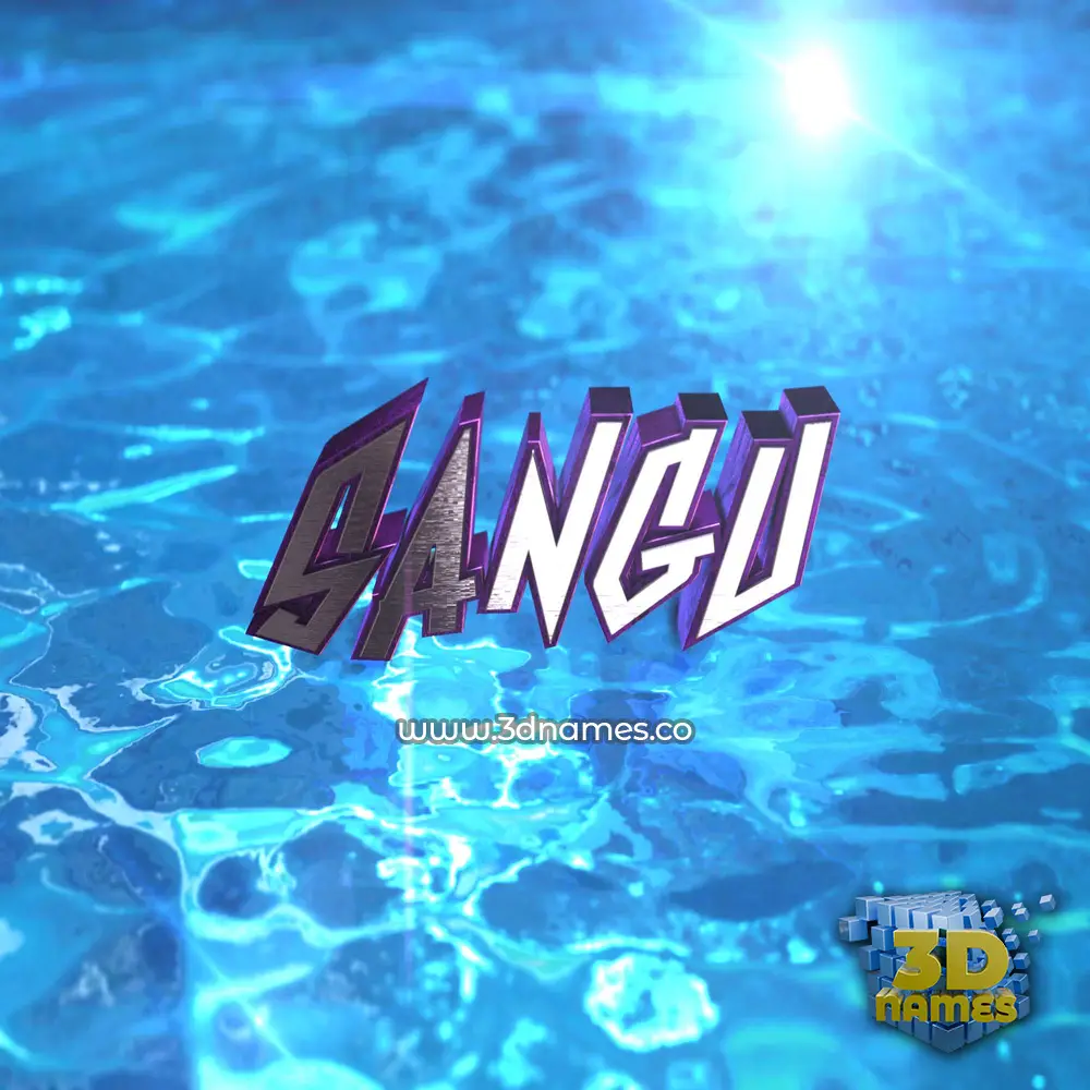 sangu in Water 2015 style - 3D name wallpaper