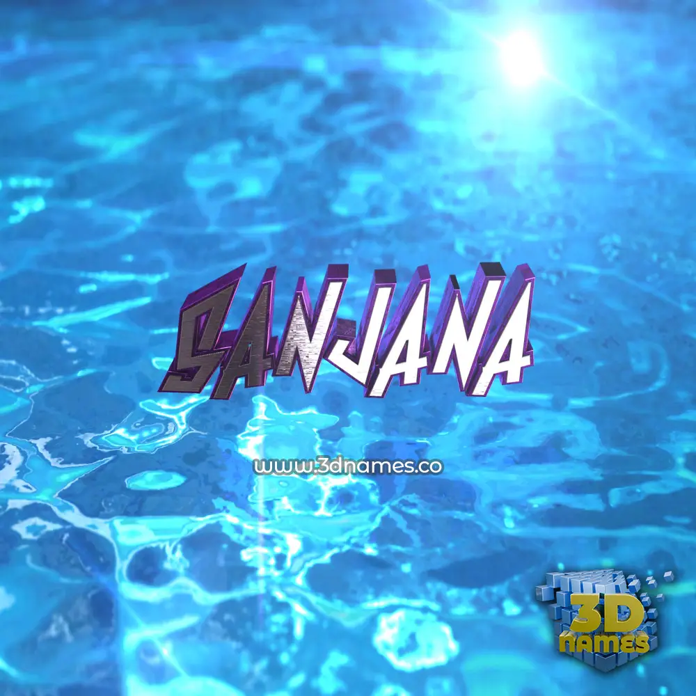 sanjana in Water 2015 style - 3D name wallpaper