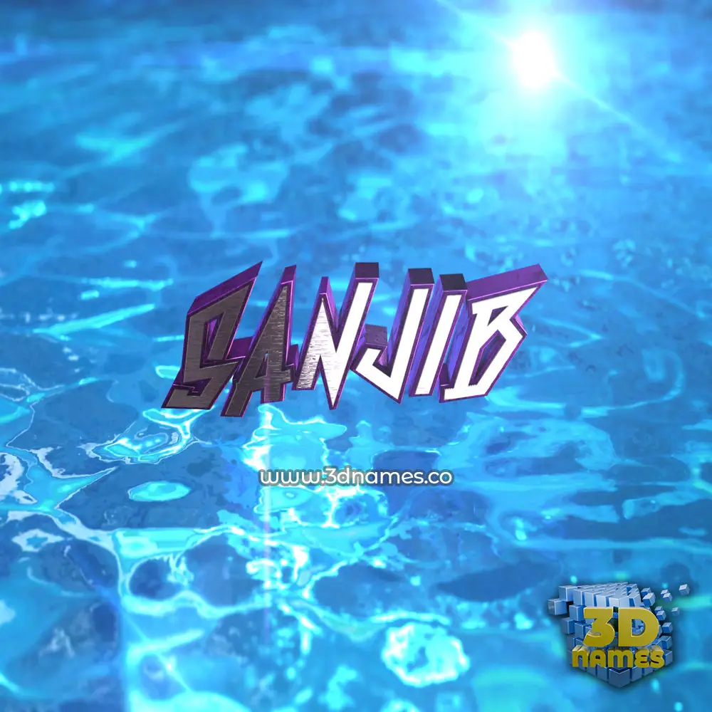 sanjib in Water 2015 style - 3D name wallpaper