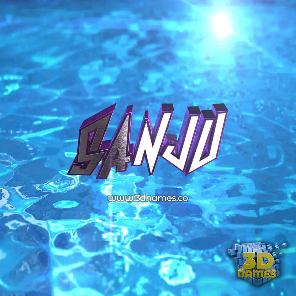 sanju in Water 2015 style - 3D name wallpaper