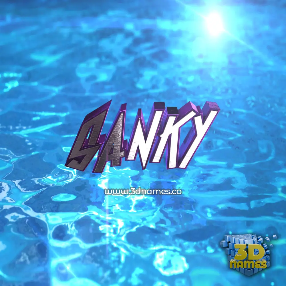 sanky in Water 2015 style - 3D name wallpaper