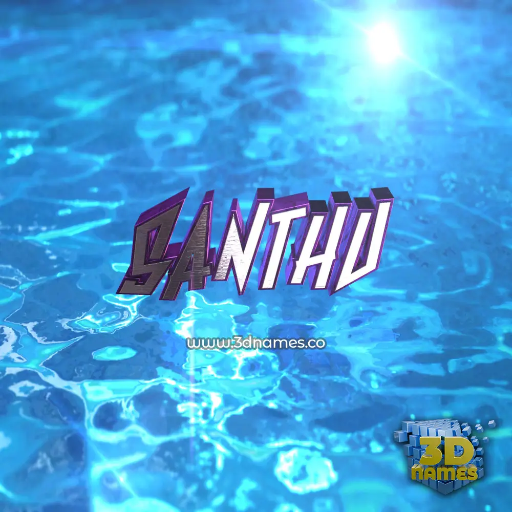 santhu in Water 2015 style - 3D name wallpaper