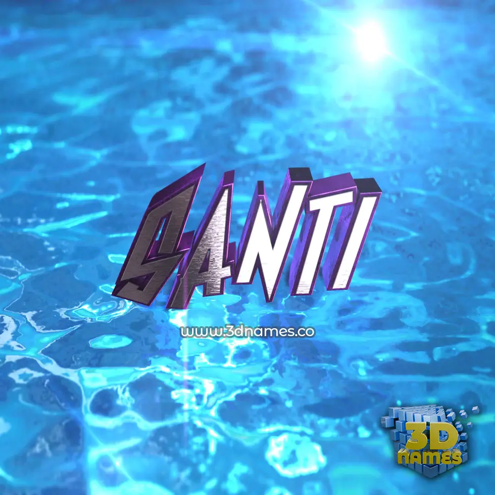 santi in Water 2015 style - 3D name wallpaper