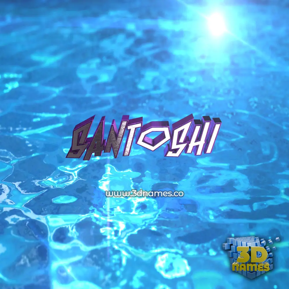 santoshi in Water 2015 style - 3D name wallpaper