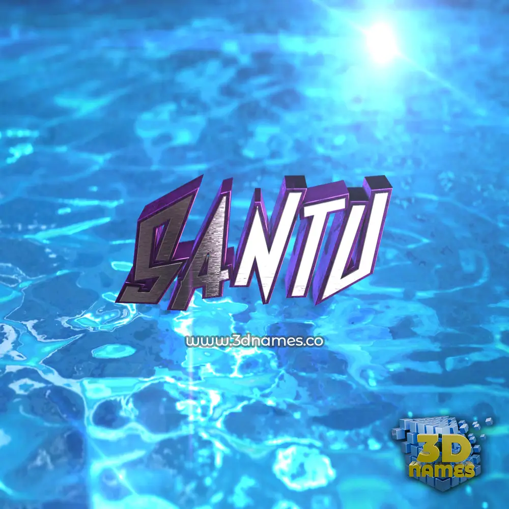 santu in Water 2015 style - 3D name wallpaper
