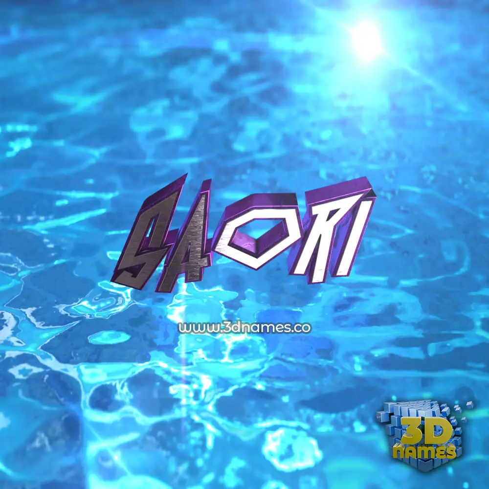 saori in Water 2015 style - 3D name wallpaper
