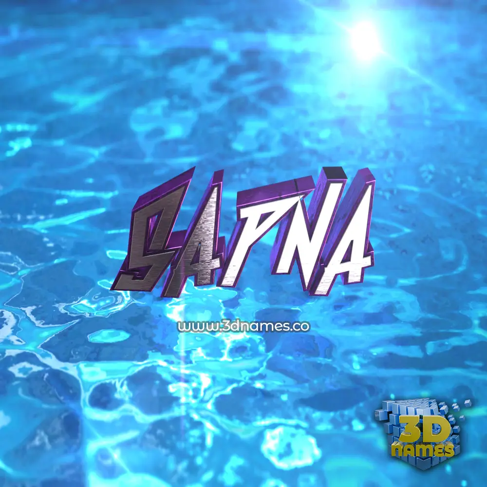 sapna in Water 2015 style - 3D name wallpaper