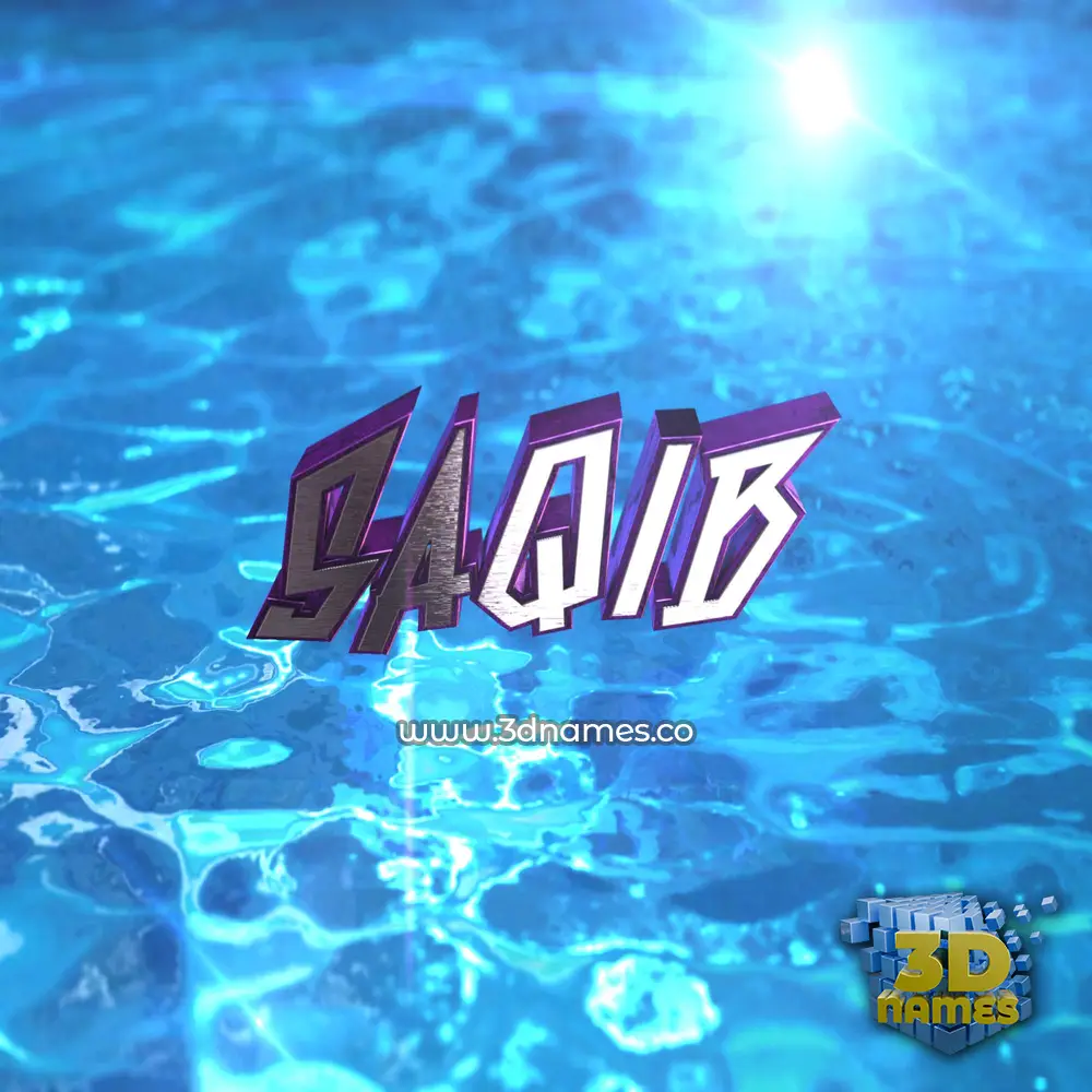 saqib in Water 2015 style - 3D name wallpaper
