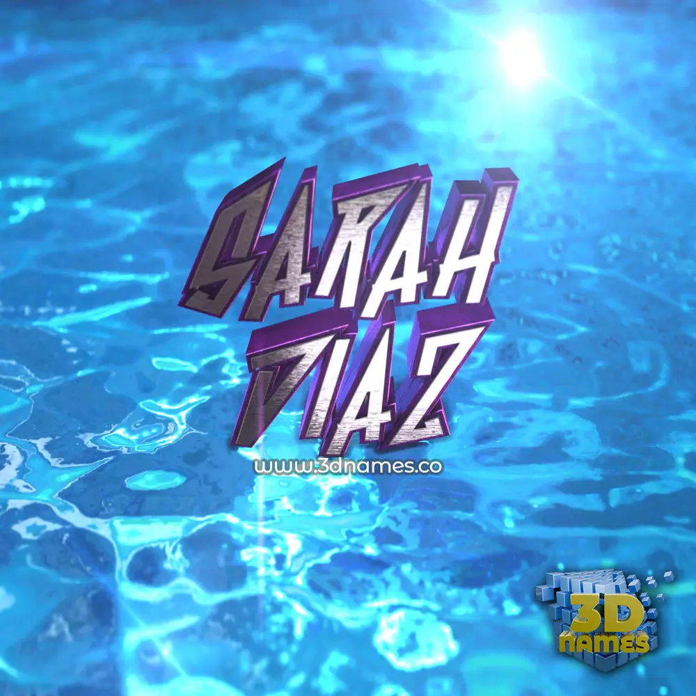 sarah diaz in Water 2015 style - 3D name wallpaper