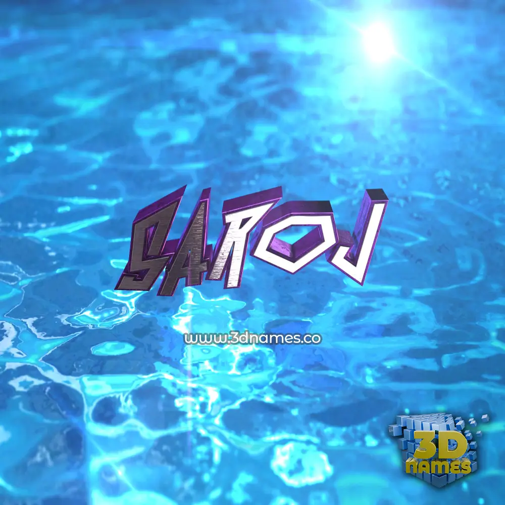 saroj in Water 2015 style - 3D name wallpaper