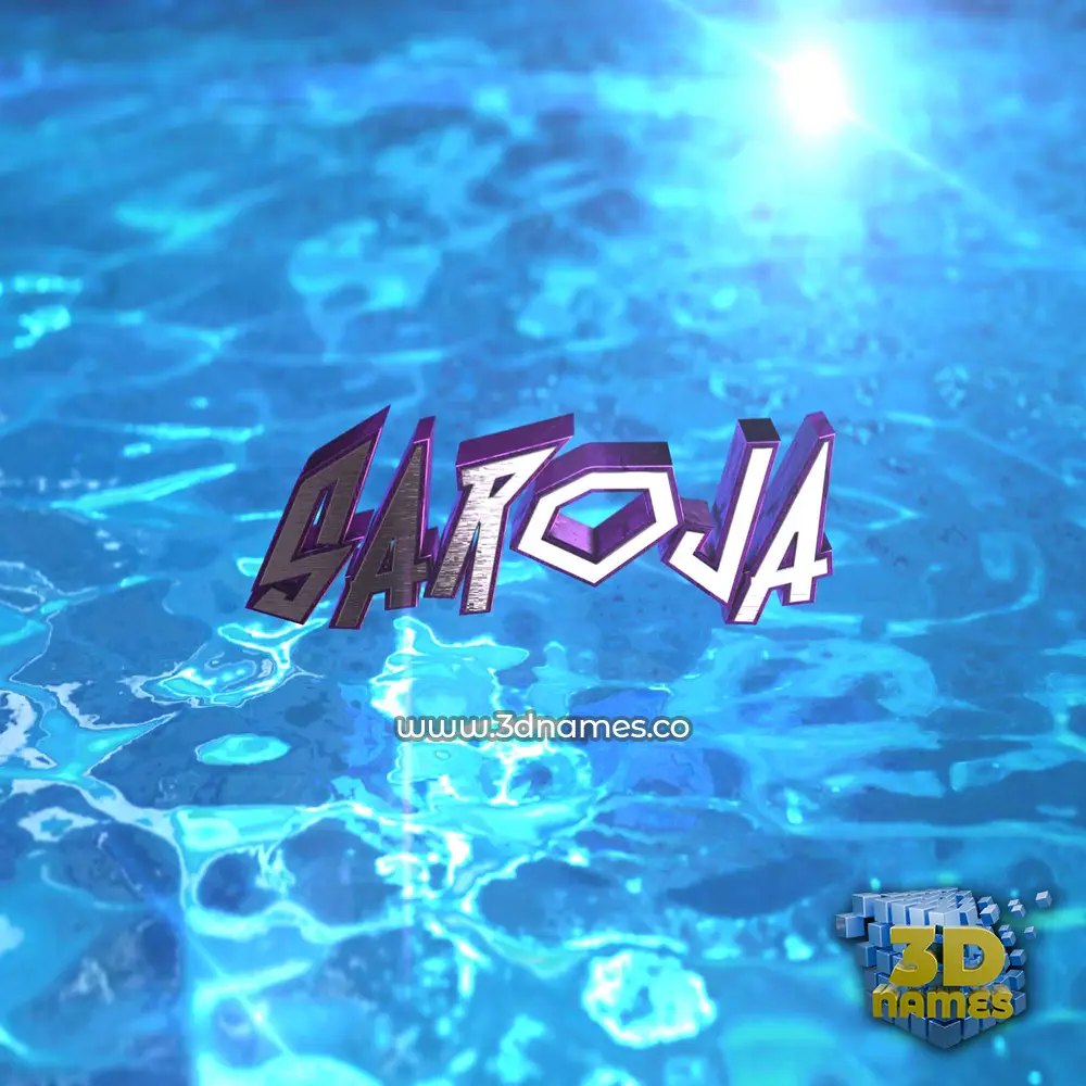 saroja in Water 2015 style - 3D name wallpaper
