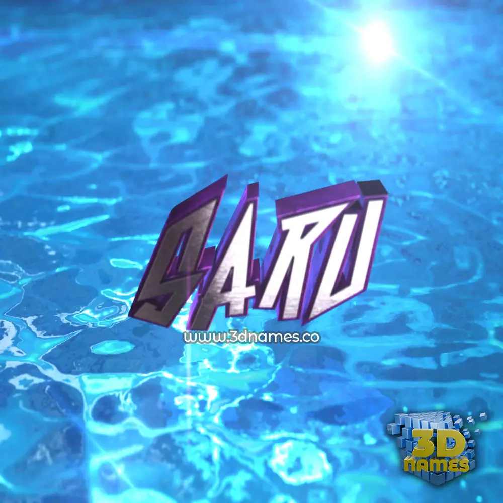 saru in Water 2015 style - 3D name wallpaper