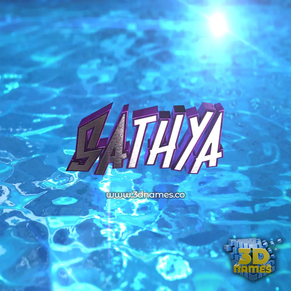 sathya in Water 2015 style - 3D name wallpaper