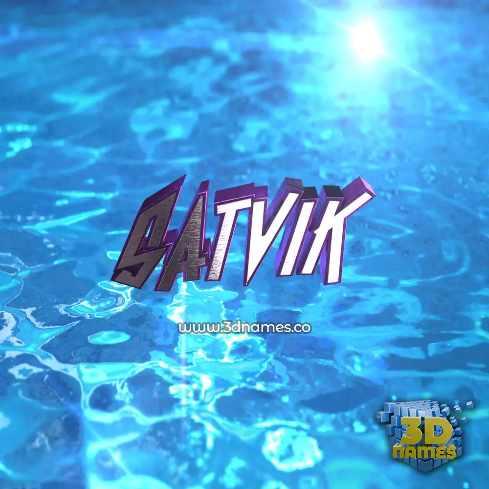 satvik in Water 2015 style - 3D name wallpaper