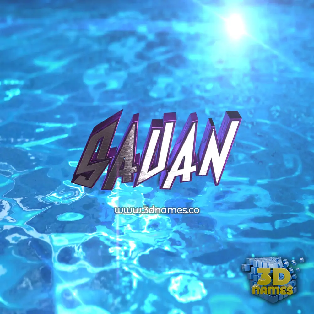 sauan in Water 2015 style - 3D name wallpaper