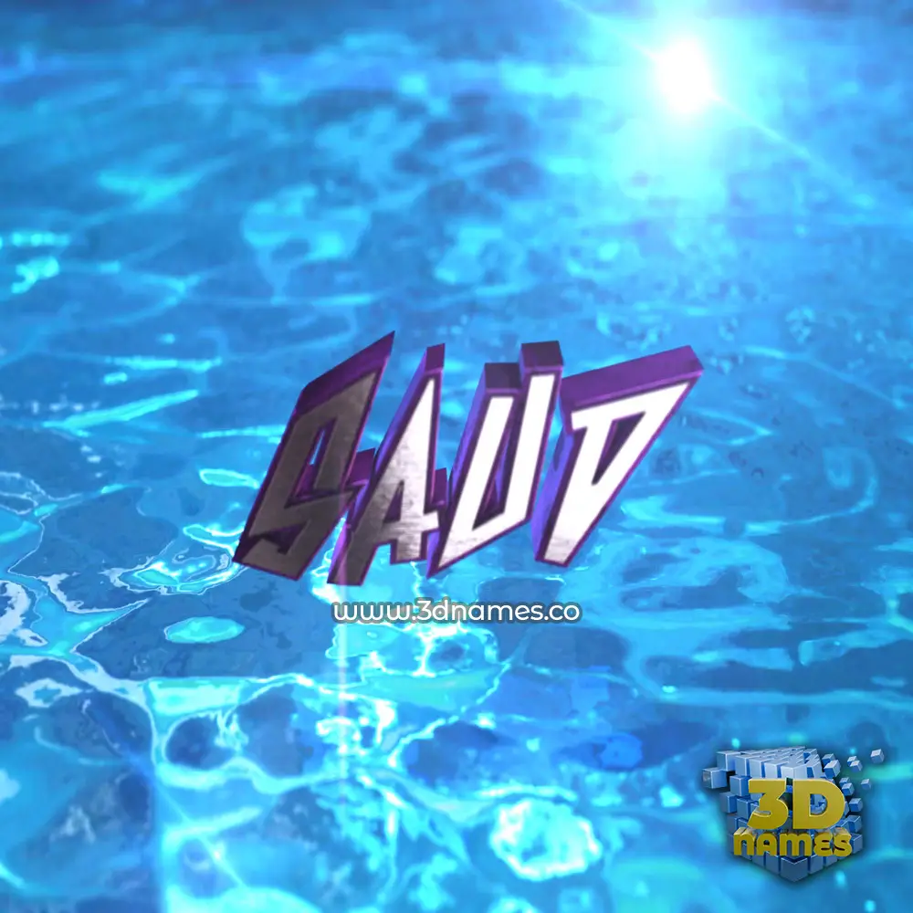 saud in Water 2015 style - 3D name wallpaper