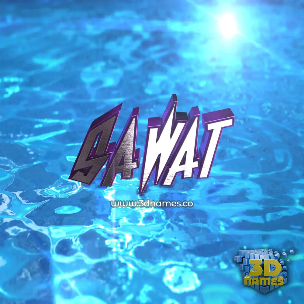 sawat in Water 2015 style - 3D name wallpaper