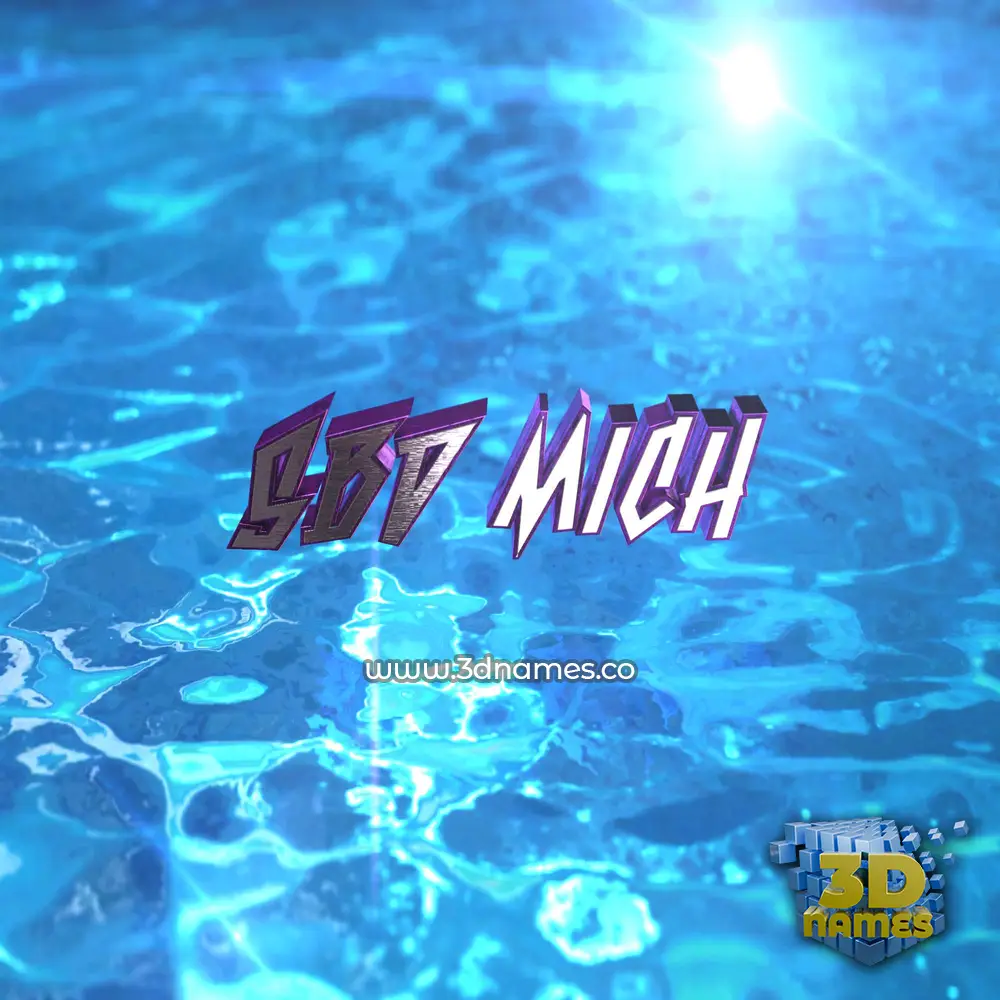 sbd mich in Water 2015 style - 3D name wallpaper
