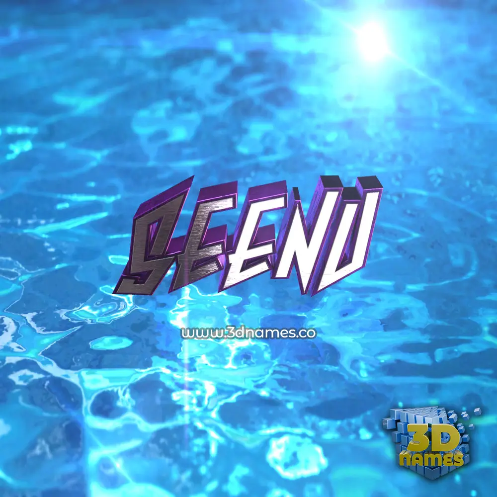 seenu in Water 2015 style - 3D name wallpaper