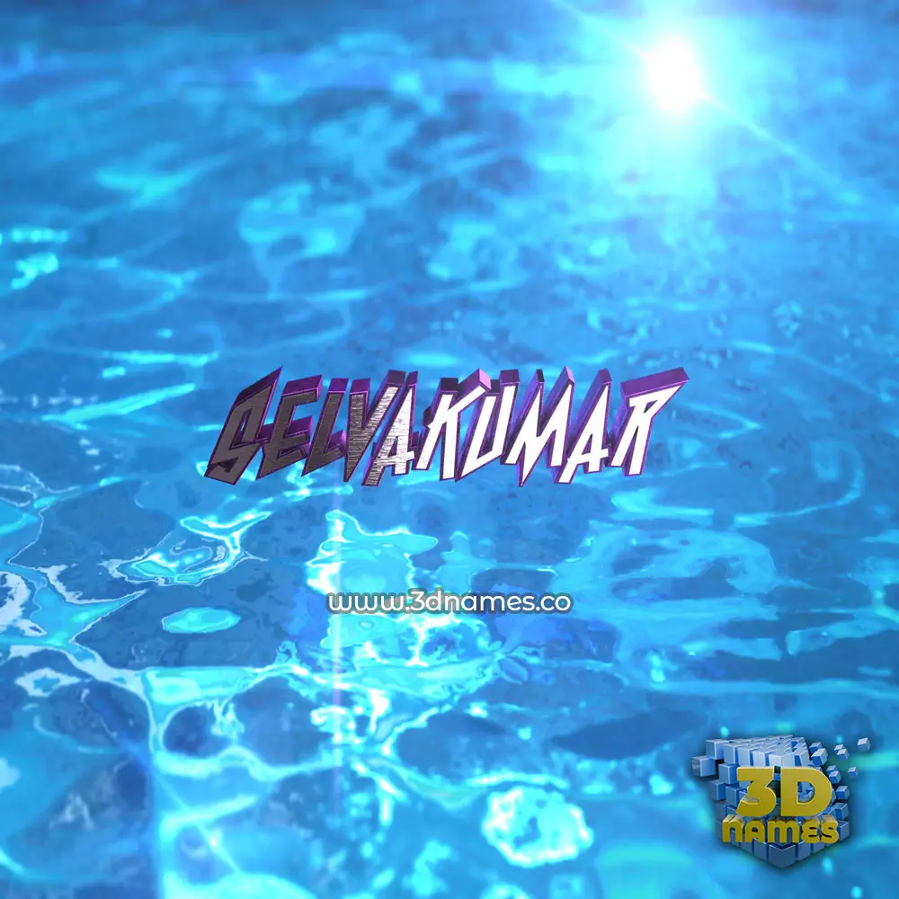 selvakumar in Water 2015 style - 3D name wallpaper