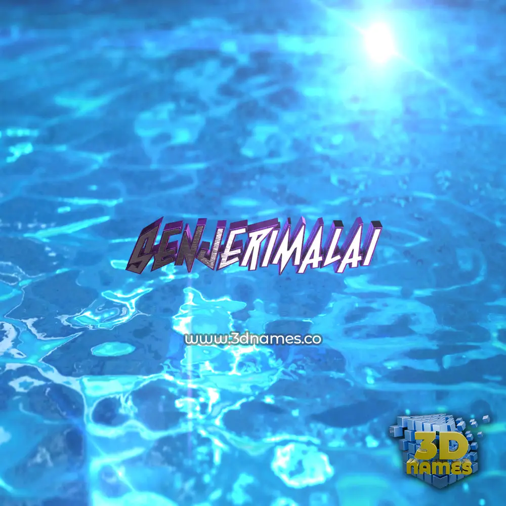 senjerimalai in Water 2015 style - 3D name wallpaper