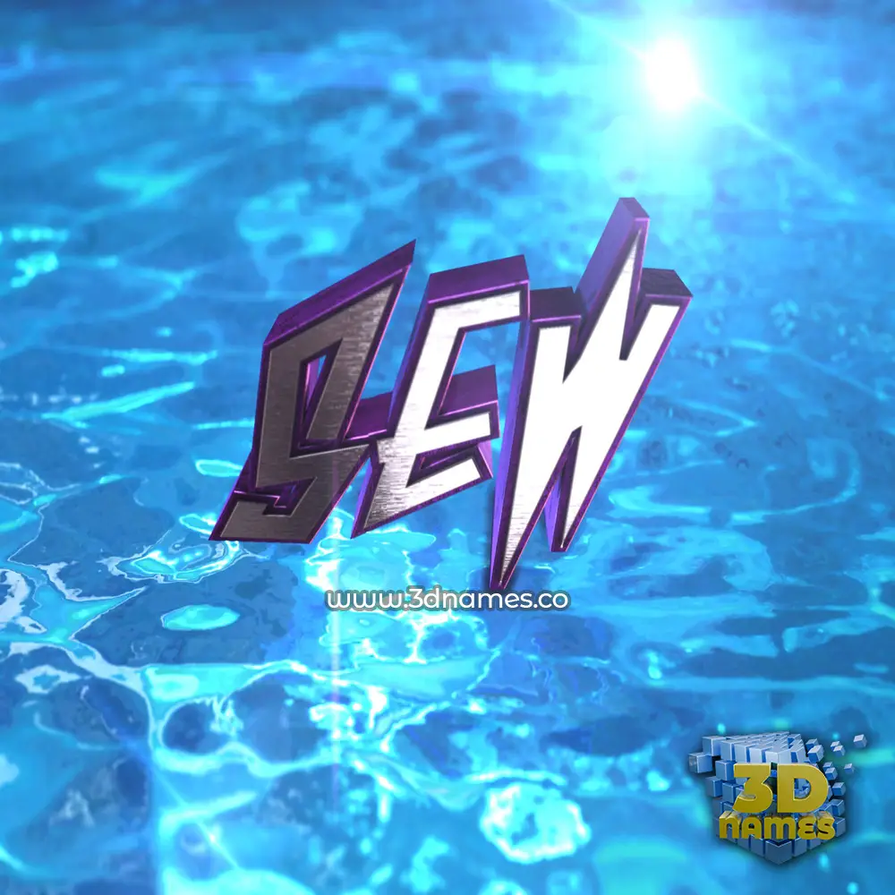 sew in Water 2015 style - 3D name wallpaper