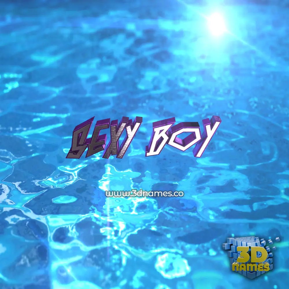 sexy boy in Water 2015 style - 3D name wallpaper