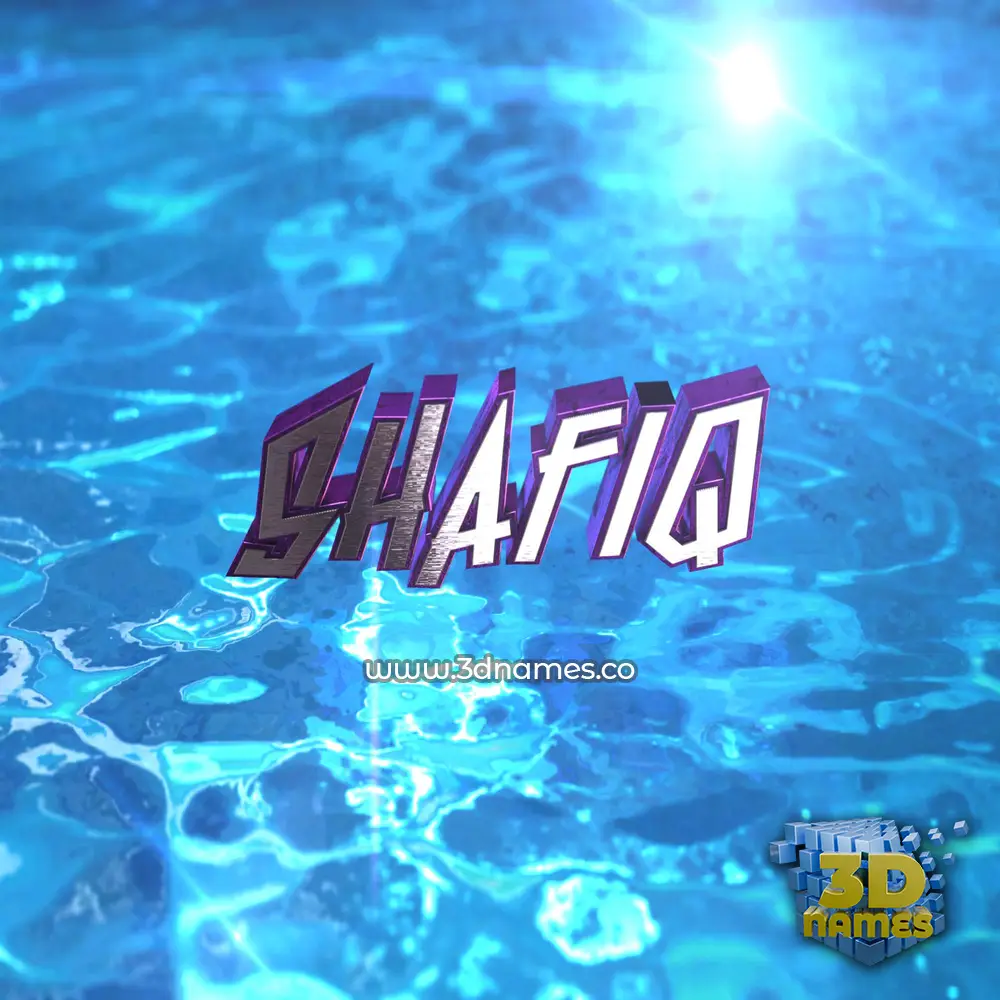 shafiq in Water 2015 style - 3D name wallpaper