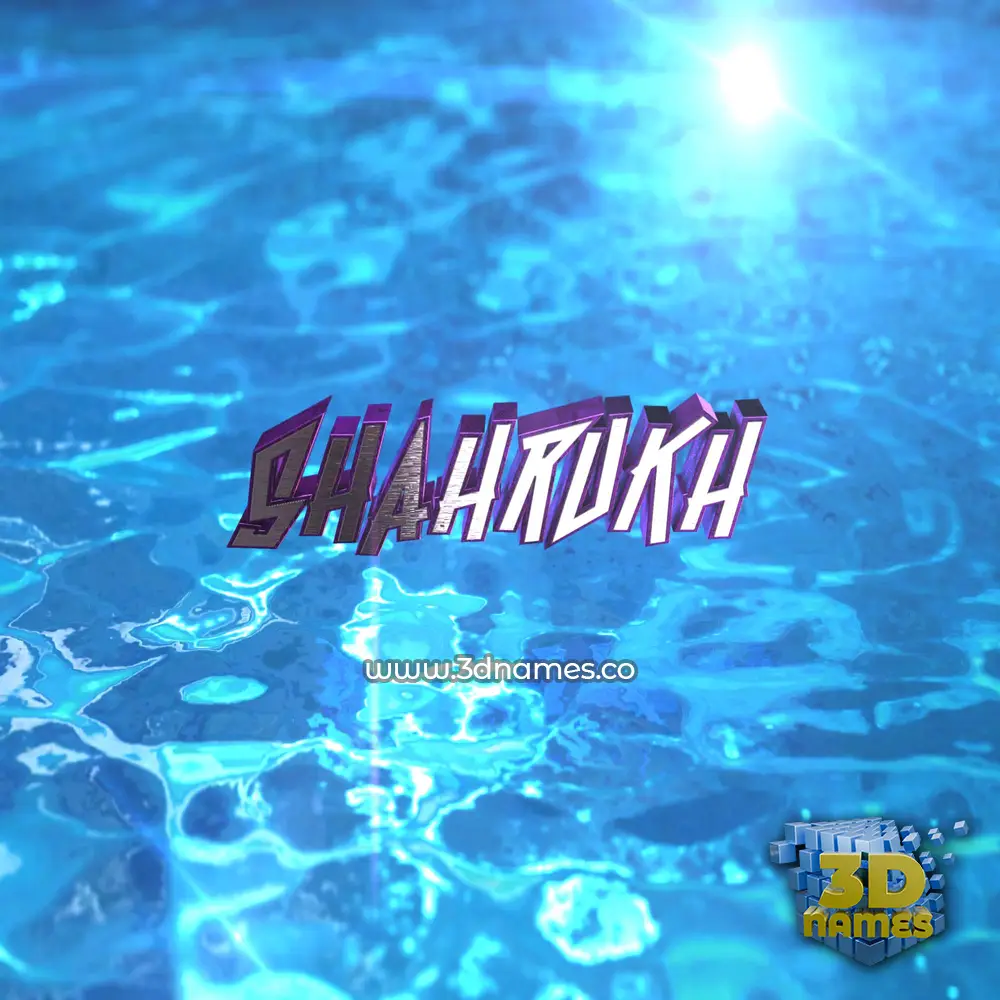 shahrukh in Water 2015 style - 3D name wallpaper