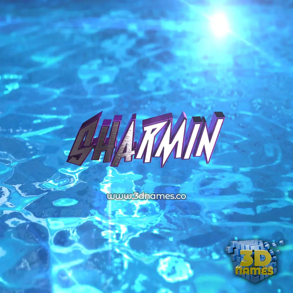sharmin in Water 2015 style - 3D name wallpaper