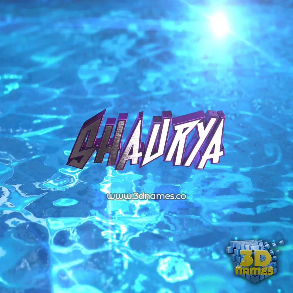 shaurya in Water 2015 style - 3D name wallpaper