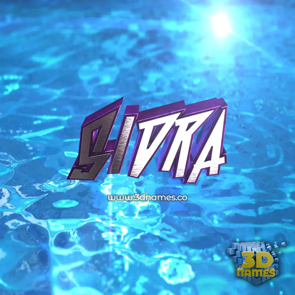 sidra in Water 2015 style - 3D name wallpaper