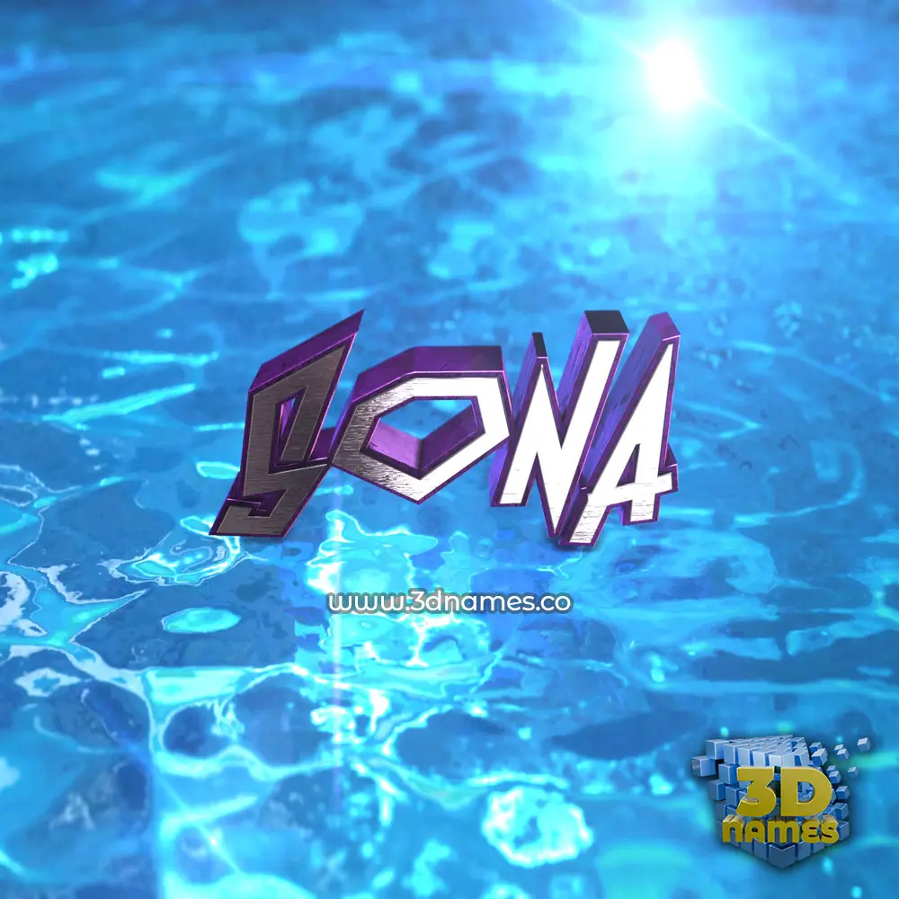sona in Water 2015 style - 3D name wallpaper