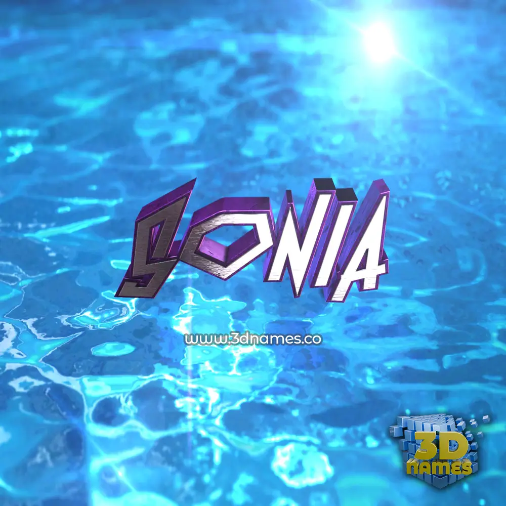 sonia in Water 2015 style - 3D name wallpaper