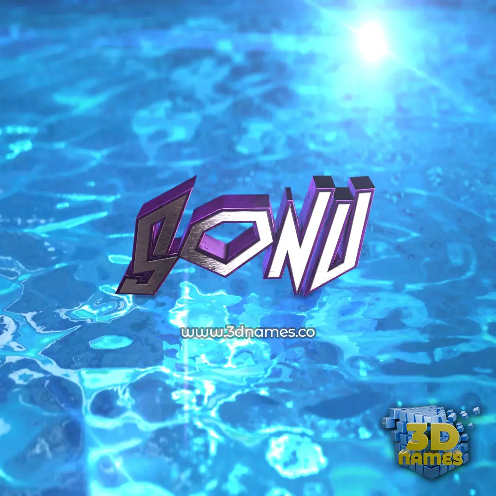 sonu in Water 2015 style - 3D name wallpaper