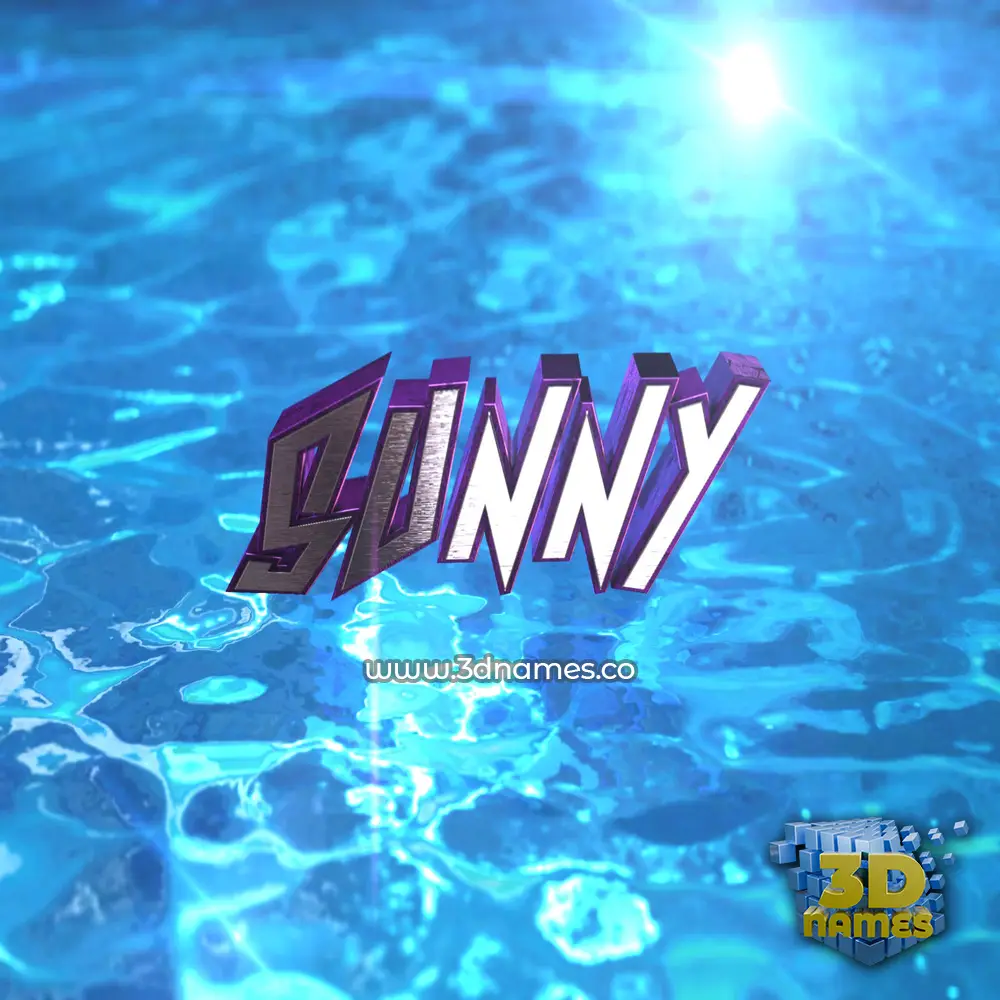 sunny in Water 2015 style - 3D name wallpaper