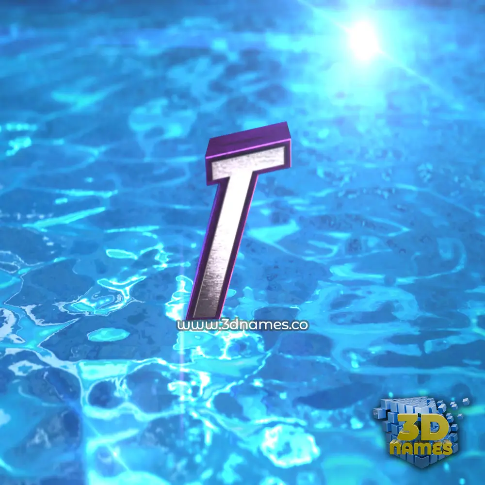 t in Water 2015 style - 3D name wallpaper