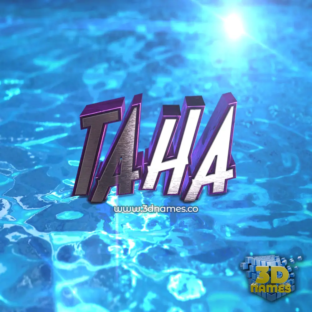 taha in Water 2015 style - 3D name wallpaper