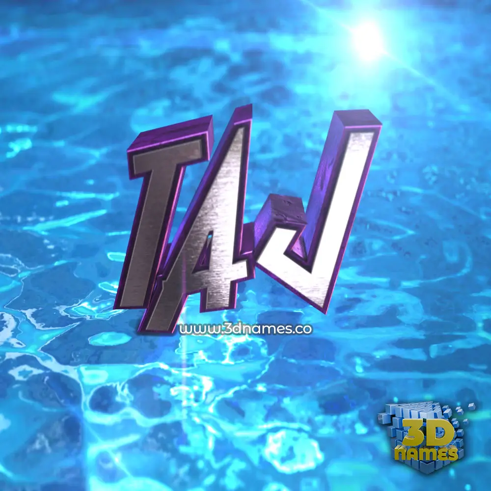 taj in Water 2015 style - 3D name wallpaper