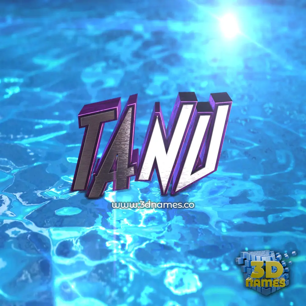 tanu in Water 2015 style - 3D name wallpaper