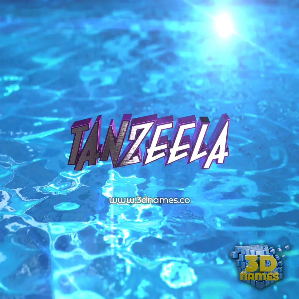 tanzeela in Water 2015 style - 3D name wallpaper