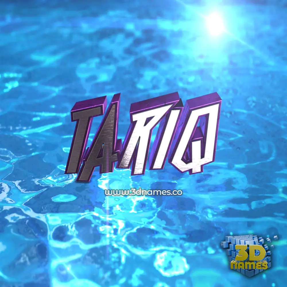 tariq in Water 2015 style - 3D name wallpaper