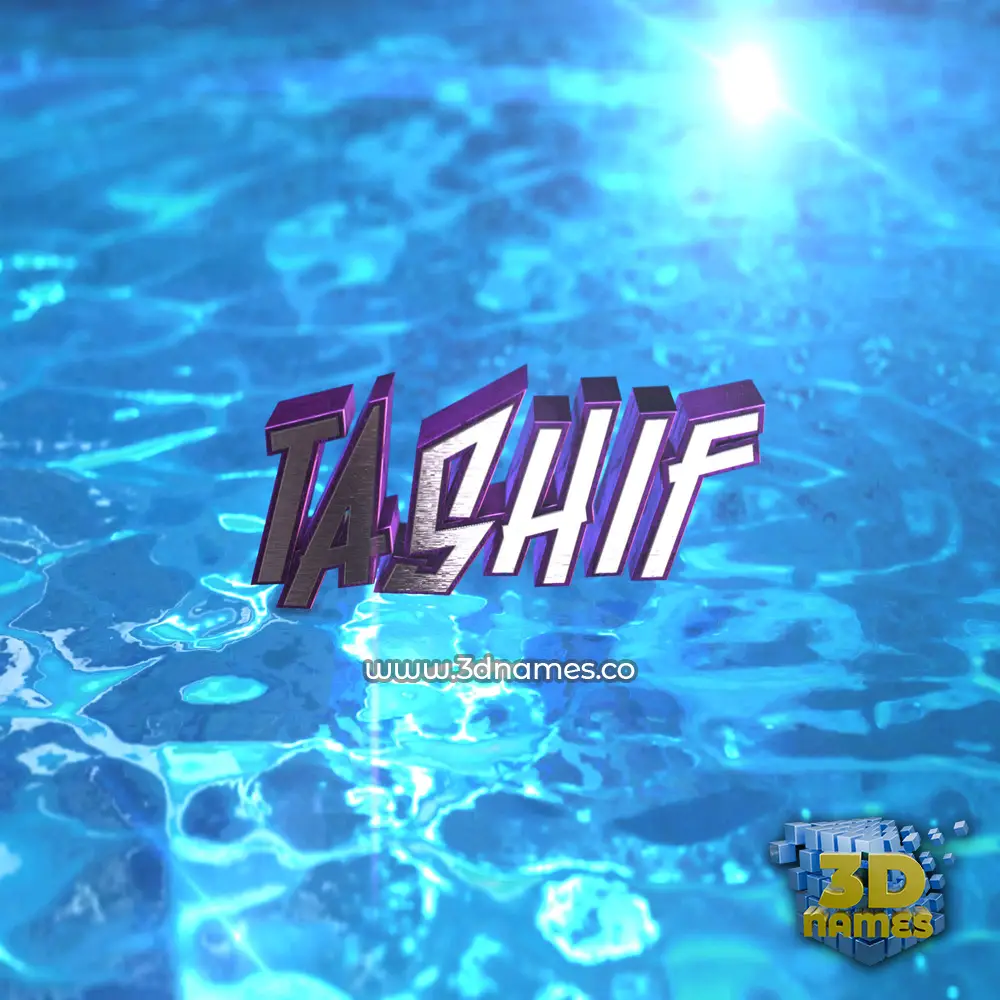 tashif in Water 2015 style - 3D name wallpaper