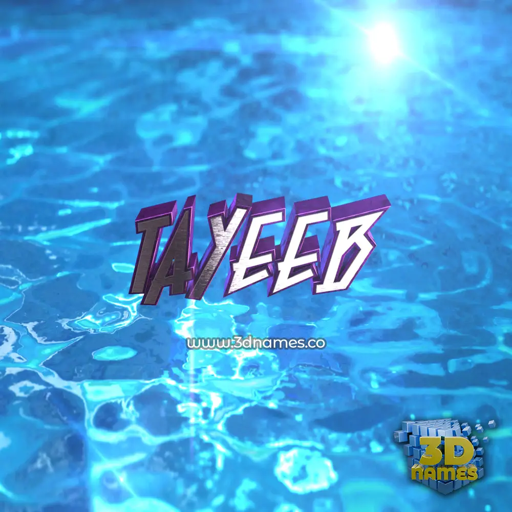 tayeeb in Water 2015 style - 3D name wallpaper