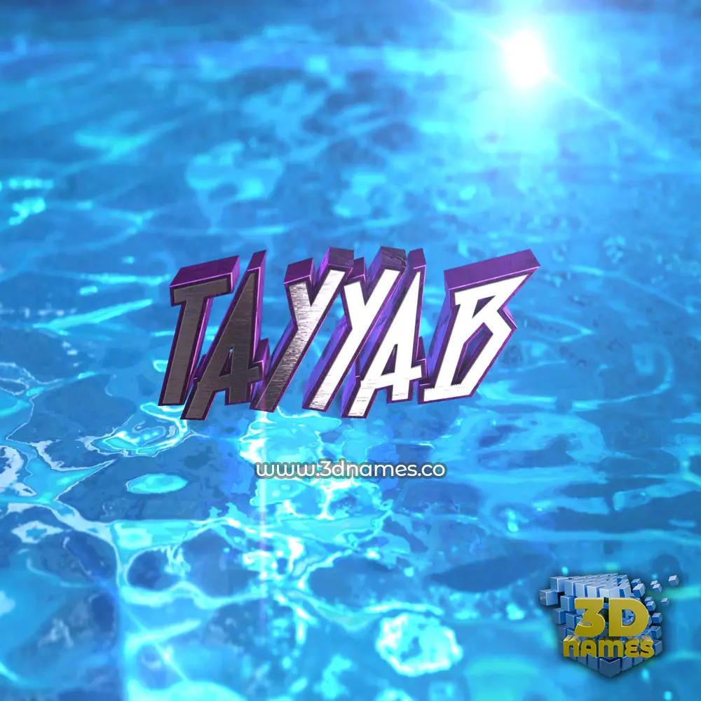 tayyab in Water 2015 style - 3D name wallpaper