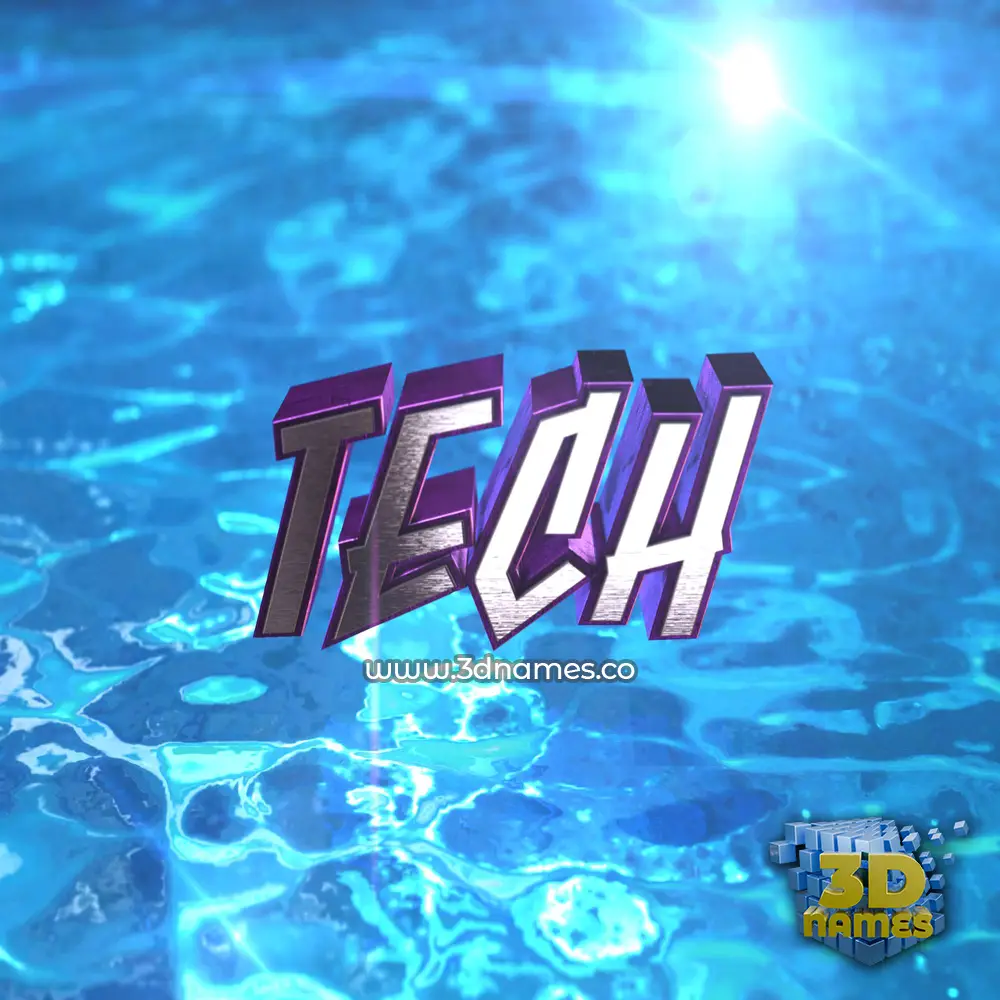 tech in Water 2015 style - 3D name wallpaper