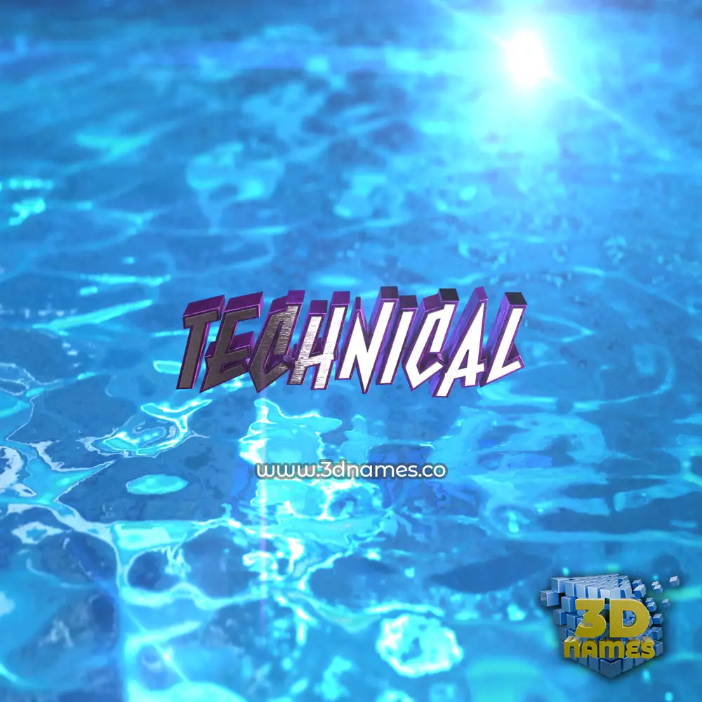 technical in Water 2015 style - 3D name wallpaper