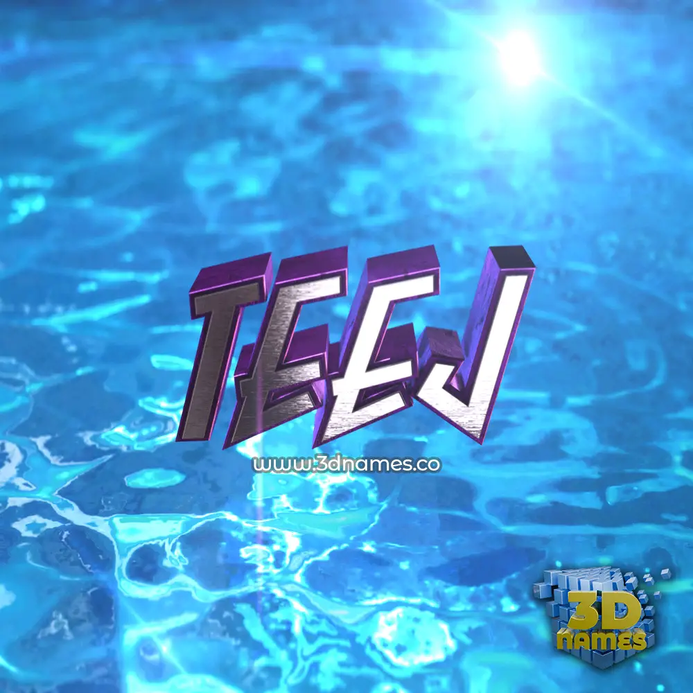 teej in Water 2015 style - 3D name wallpaper