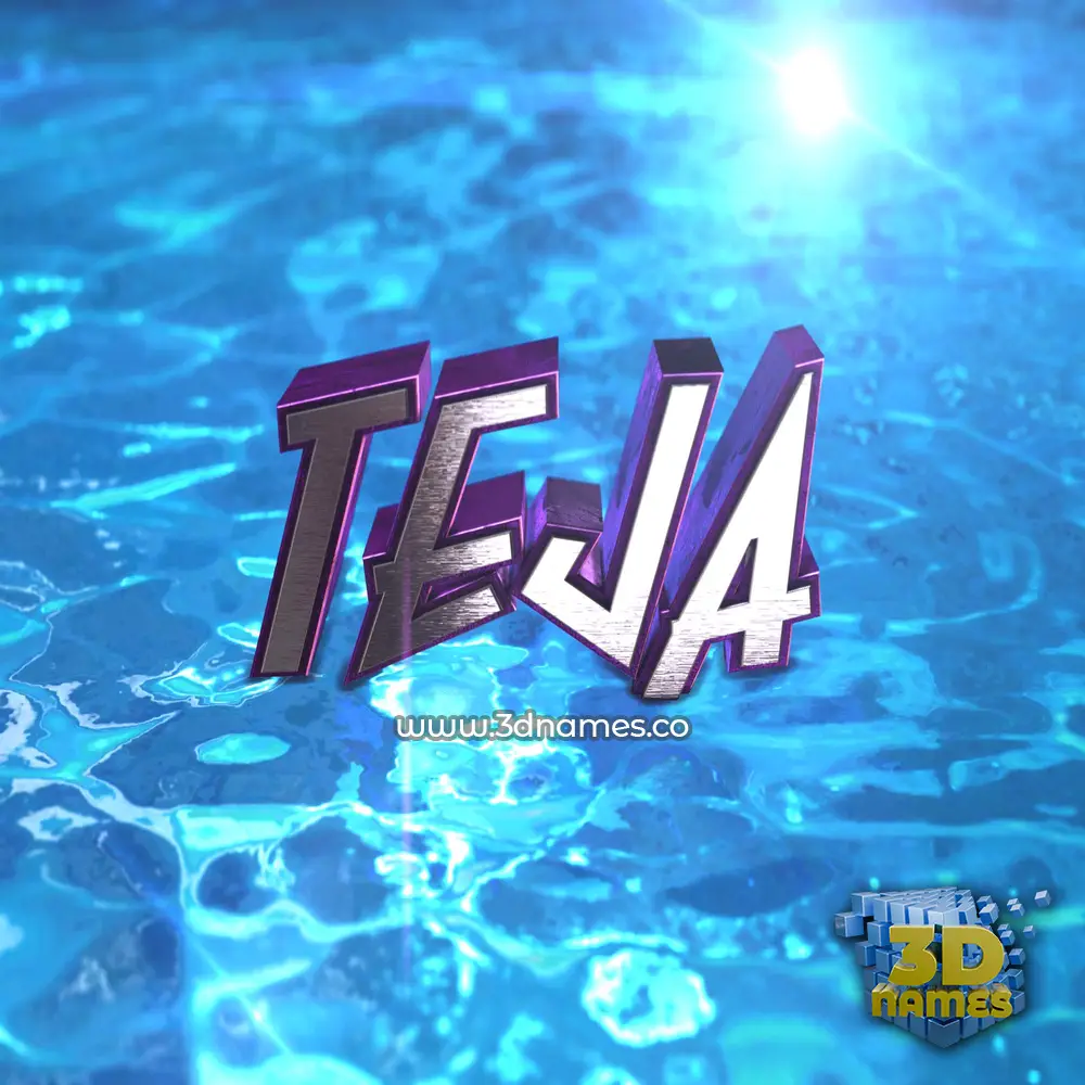 teja in Water 2015 style - 3D name wallpaper