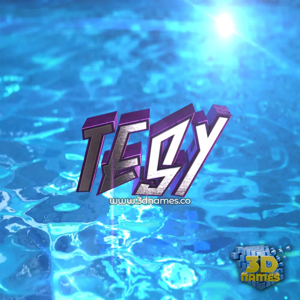 tesy in Water 2015 style - 3D name wallpaper